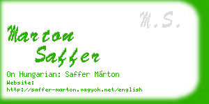 marton saffer business card