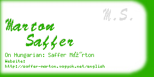 marton saffer business card